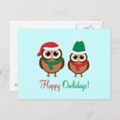 Happy Owlidays Feiertagspostkarte (Vorne/Hinten)