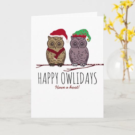 Happy Owlidays, Festival Karte (Gelbe Blume)
