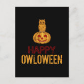 Happy Owloween, Halloween Postkarte (Vorderseite)