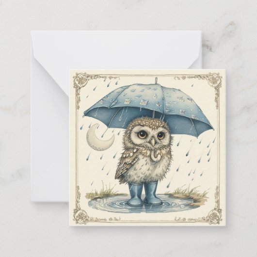 Happy Owls, Happy Cards: Rain oder Shine Mitteilungskarte (Vorderseite)
