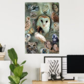 Happy Owls Plakatdruck Poster (Heimbüro)