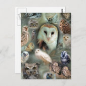 Happy Owls Postkarte (Vorne/Hinten)