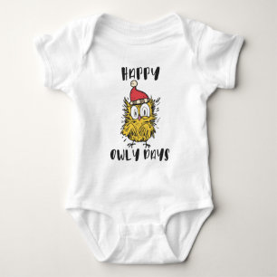 Happy Owly Days Funny Santa Owl Baby Strampler