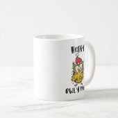 Happy Owly Days Funny Santa Owl Kaffeetasse (VorderseiteRechts)