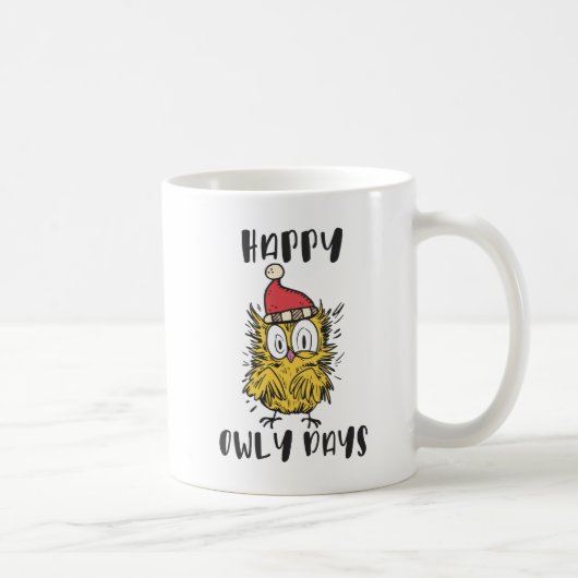 Happy Owly Days Funny Santa Owl Kaffeetasse (Rechts)