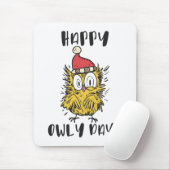 Happy Owly Days Funny Santa Owl Mousepad (Mit Mouse)