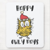 Happy Owly Days Funny Santa Owl Mousepad (Vorne)