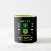 Happy Pádraig Patrick's Day März 17 Zweifarbige Tasse (Mittel)