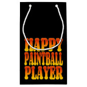 Happy Paintball Player Kleine Geschenktüte (Rückseite)