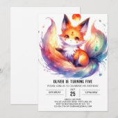 Happy Painted Fox Geburtstag Einladung (Vorne/Hinten)