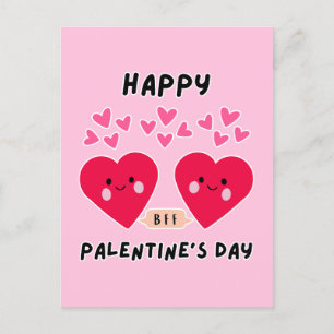 HAPPY PALENTINE TAG NIEDLICHE LIEBE HERZ POSTKARTE