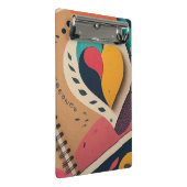 Happy Paly Flame Herz entworfen Mini Klemmbrett (Schrägansicht)