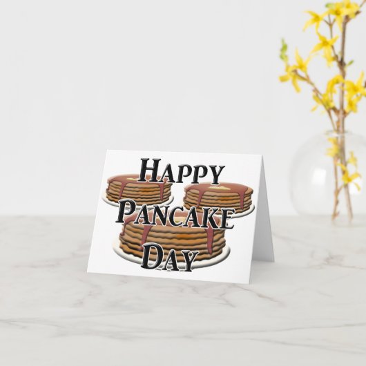 Happy Pancake Day Karte (Gelbe Blume)