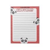 Happy Panda Custom Notepad Notizblock (Rotiert)