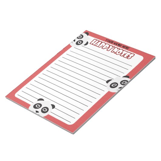 Happy Panda Custom Notepad Notizblock (angewinkelt)