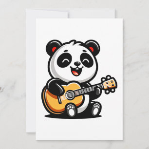 Happy Panda Gitarrist - Niedliches akustisches Mus Feiertagskarte