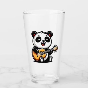 Happy Panda Gitarrist - Niedliches akustisches Mus Glas