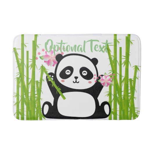 Happy Panda mit Bamboo & Cherry Blossom Badematte (Vorderseite)