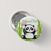 Happy Panda mit Bamboo & Cherry Blossom Button (Vorne & Hinten)