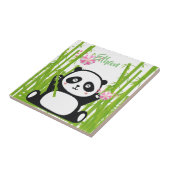 Happy Panda mit Bamboo & Cherry Blossom Fliese (Seite)