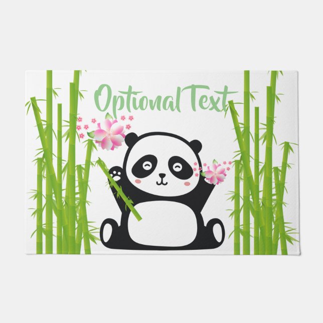 Happy Panda mit Bamboo & Cherry Blossom   Fußmatte (Vorderseite)
