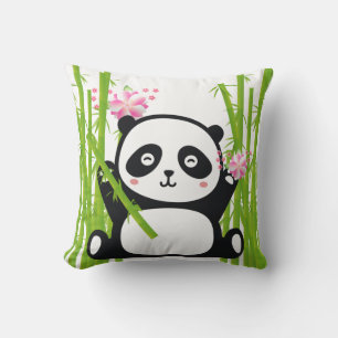 Happy Panda mit Bamboo & Cherry Blossom Kissen