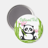 Happy Panda mit Bamboo & Cherry Blossom Magnet (Vorderseite/Rückseite)