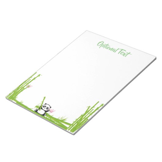 Happy Panda mit Bamboo & Cherry Blossom Notizblock (angewinkelt)
