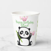 Happy Panda mit Bamboo & Cherry Blossom Pappbecher (Vorderseite)