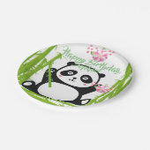 Happy Panda mit Bamboo & Cherry Blossom Pappteller (Schrägansicht)