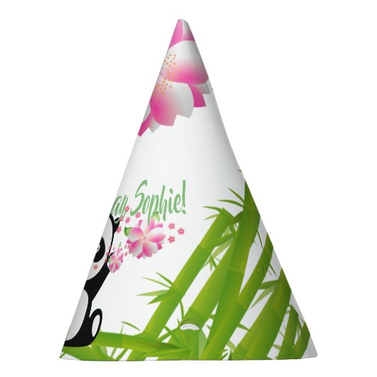 Happy Panda mit Bamboo & Cherry Blossom Partyhütchen (Rechts)