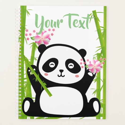 Happy Panda mit Bamboo & Cherry Blossom Planer (Vorderseite)