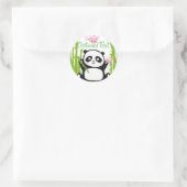 Happy Panda mit Bamboo & Cherry Blossom Runder Aufkleber (Tasche)