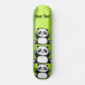 Happy Panda mit Bamboo & Cherry Blossom Skateboard (Vorderseite)