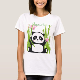 Happy Panda mit Bamboo & Cherry Blossom T-Shirt