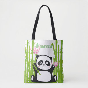Happy Panda mit Bamboo & Cherry Blossom Tasche