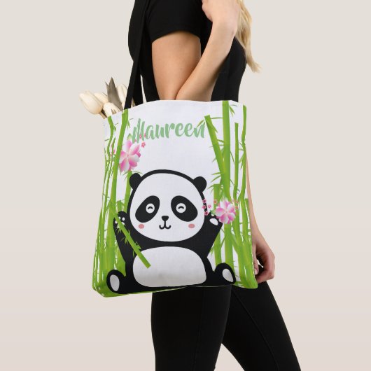 Happy Panda mit Bamboo & Cherry Blossom Tasche (Von Nahem)