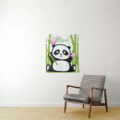 Happy Panda mit Bamboo & Cherry Blossom Wandteppich (Beispiel)