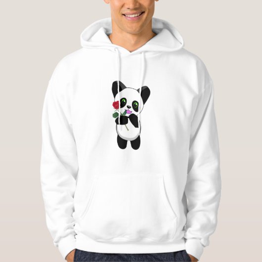 Happy Panda mit einer besonderen Liebe Rose nur fü Hoodie (Vorderseite)