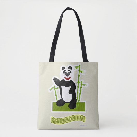 Happy Panda-monium Panda Bear Cartoon Tasche (Vorderseite)