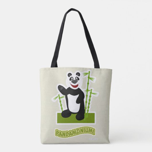 Happy Panda-monium Panda Bear Cartoon Tasche (Rückseite)