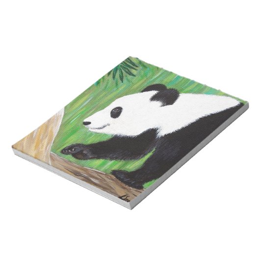 Happy Panda Painting Notizblock (Rotiert)