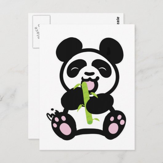 Happy Panda Postkarte (Vorne/Hinten)