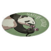 Happy Panda riecht Blossom Natur Lover Cartoon Schneidebrett (Ecke)