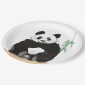 Happy Panda Teller, 9" Rundpapier-Platte Pappteller (Schrägansicht)