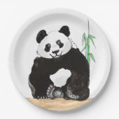 Happy Panda Teller, 9" Rundpapier-Platte Pappteller (Vorderseite)