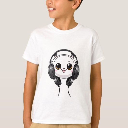 Happy Panda und die Musik überall T-Shirt (Vorderseite)