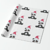 Happy Pandas Christmas Pattern Geschenkpapier (Ungerollt)