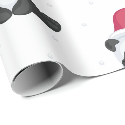 Happy Pandas Christmas Pattern Geschenkpapier (Rolleneckpunkt)