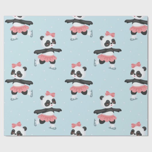 Happy Pandas Christmas Pattern Geschenkpapier (Flach)
